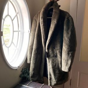 Men’s Faux Fur Long Coat (New)